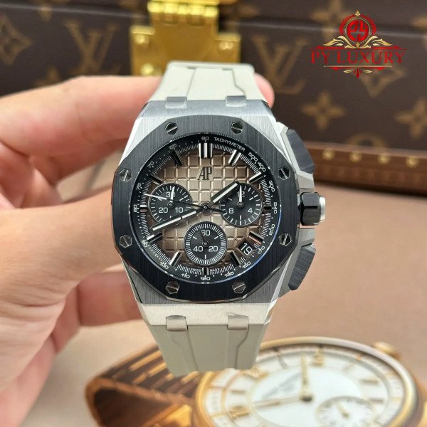 Audemars Piguet Royal Oak Offshore Chronograph 26420SO Smoked Taupe Dial Rubber Strap 1:1 Best Replica APSF 43mm