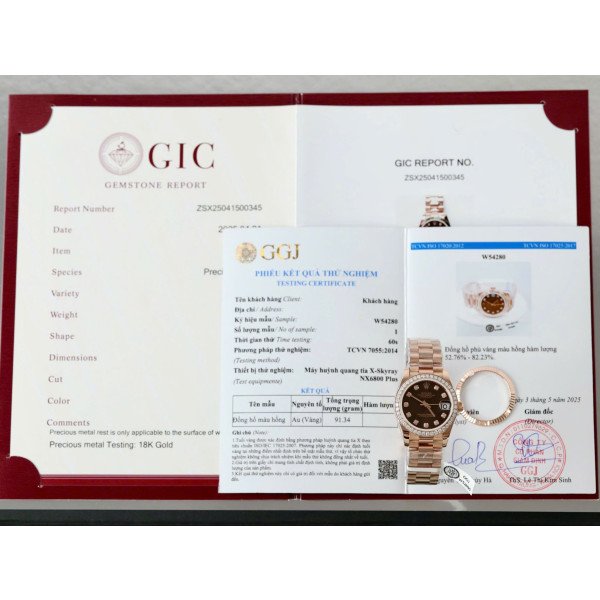 Rolex Datejust 278285RBR Chocolate Diamond Dial 18K Rose Gold Wrapped Moissanite Bezel Best Replica 31mm