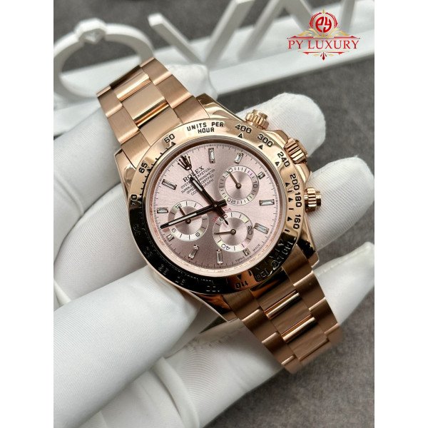 Rolex Daytona 116505-0017 CNC 1:1 Custom Made 18K Solid Gold CVD Diamonds 40mm