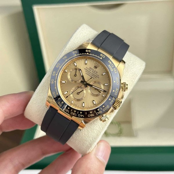 Rolex Daytona 116518LN-0042 Yellow Gold Champagne Dial Oysterflex Best Replica Clean Factory 40mm