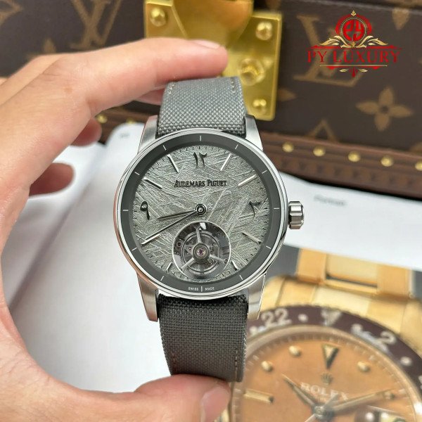 Audemars Piguet Code 11.59 Tourbillon 26396QT Middle East Special Edition Meteorite Dial Textile Strap 1:1 Best Replica APPF 41mm