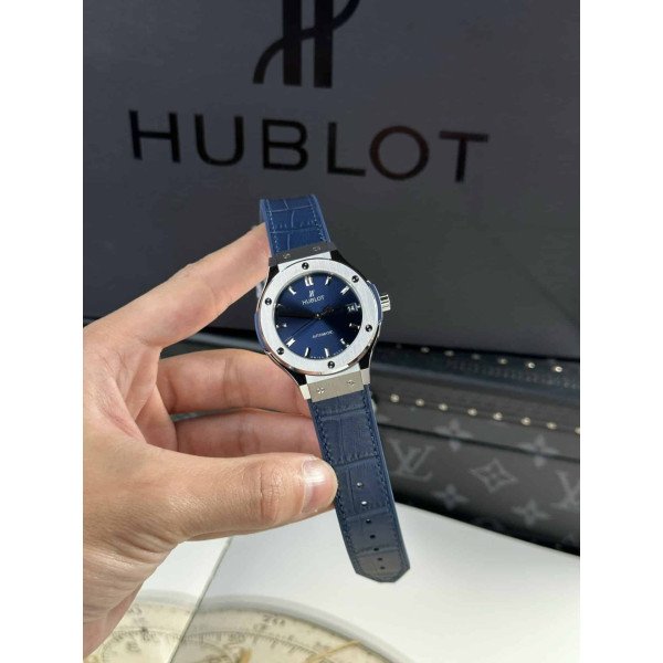 Hublot Classic Fusion Titanium Blue Dial Leather Best Replica JJF 38mm