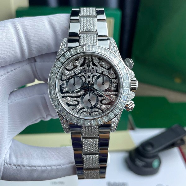 Rolex Daytona Eye of the Tiger Metal Bracelet Custom Moissanite Best Replica 40mm