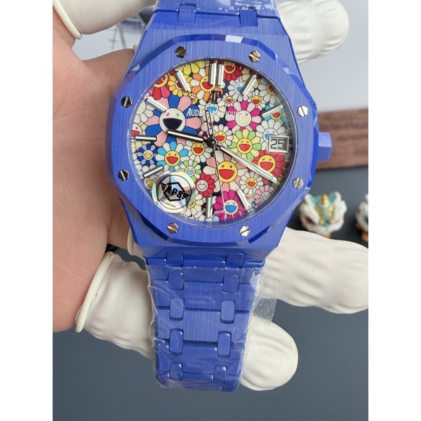 Audemars Piguet Royal Oak 15500 Blue Ceramic Sunflower Dial 1:1 Super Clone APSF 41mm