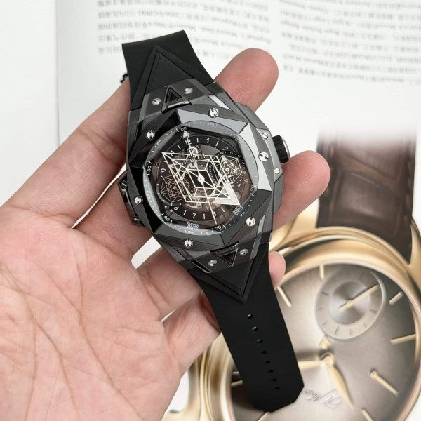 Hublot Big Bang Sang Bleu II Black Ceramic Black Dial Best Replica 45mm