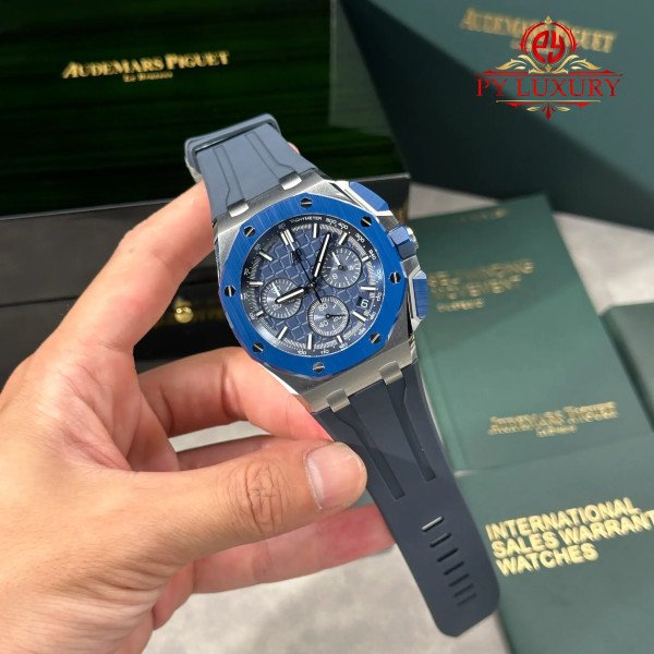 Audemars Piguet Royal Oak Offshore Chronograph 26420SO Blue Dial Blue Ceramic Bezel 1:1 Best Replica DDF 43mm (Free-Sprung)