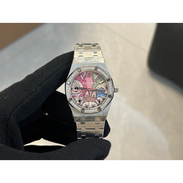 Audemars Piguet Royal Oak Lady Labubu Dial Diamond Bezel Best Replica OMF 34mm