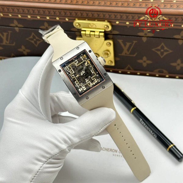 Richard Mille RM16-02 Titanium Extra-Flat White Rubber Band 1:1 Best Replica 36 x 45mm