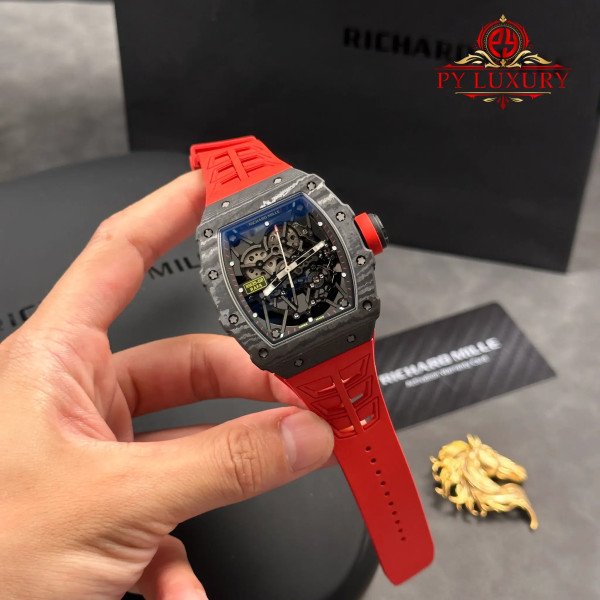 Richard Mille RM35-02 Rafael Nadal Black Carbon TPT Best Replica 1:1 V7 ZF 49.94mm x 44.5mm