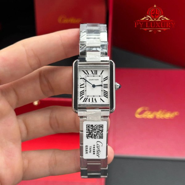 Cartier Tank Solo Small Model W5200013 Silver Dial Steel Bracelet Best Replica AF 24.4mm x 31mm