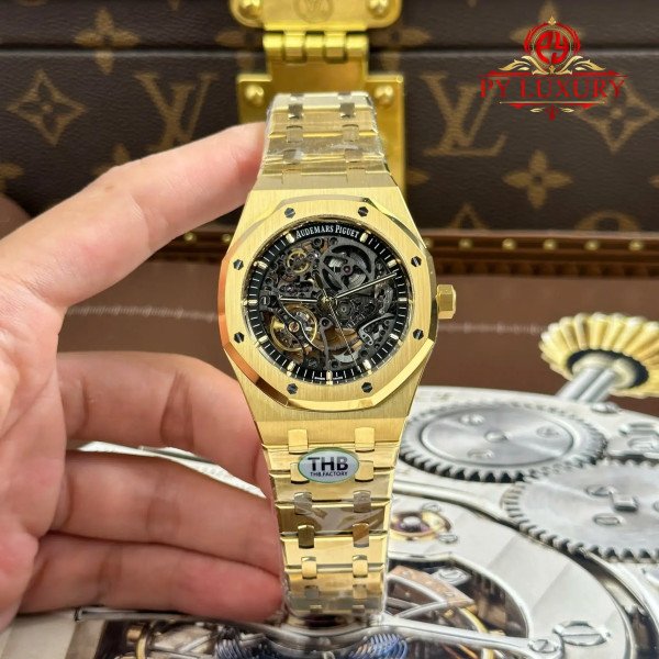 Audemars Piguet Royal Oak Openworked Skeleton Dial 15407BA Yellow Gold 1:1 Best Replica THB 41mm