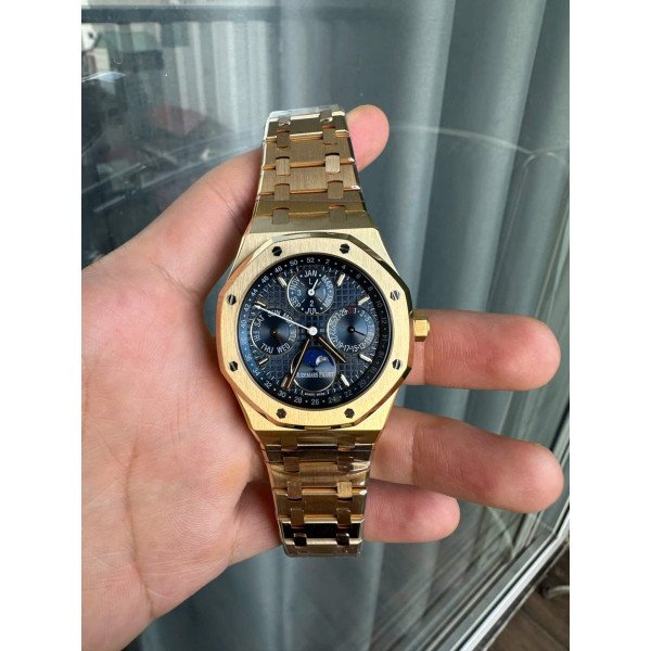 Audemars Piguet Royal Oak Perpetual Calendar 26574BA Blue Dial 18K Yellow Gold Wrapped Best Replica 41mm