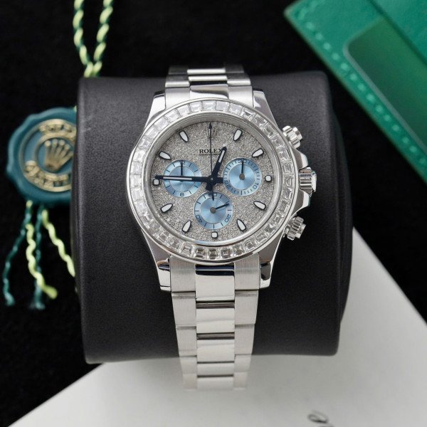 Rolex Daytona 116576TBR Custom Moissanite Bezel and Dial Oyster Bracelet 1:1 Best Replica 40mm