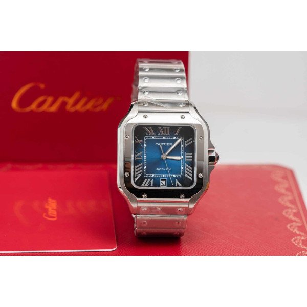 Cartier Santos Blue Dial Large Model Best Replica BVF 39.8mm
