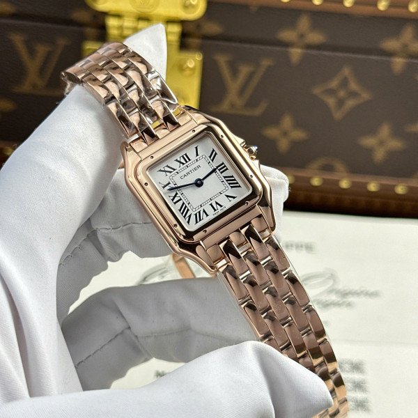 Cartier Panthère Medium Model Rose Gold White Dial Best Replica BVF 27mm x 36mm