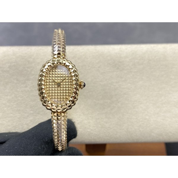 Cartier Baignoire Clou De Paris Mini Model 18K Gold Plating Best Replica (Wrist Size 15, 16, 17cm)