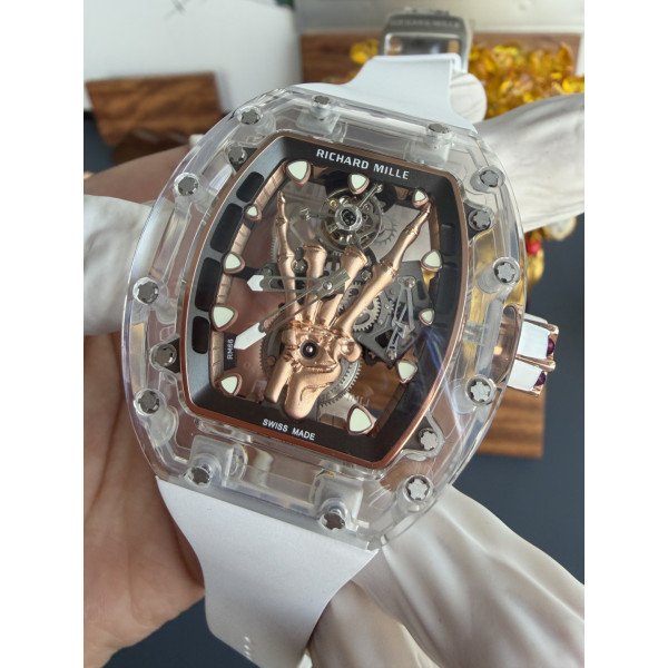 Richard Mille RM66 Flying Tourbillon Custom Made Real White Sapphire Top Quality 42.7mm x 49.94mm