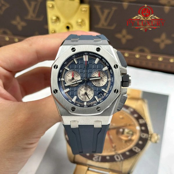 Audemars Piguet Royal Oak Offshore Chronograph 26420TI Blue Dial Rubber Band 1:1 Best Replica APSF 43mm
