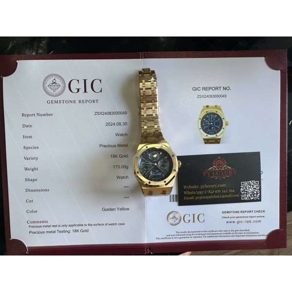 Audemars Piguet Royal Oak Perpetual Calendar 26574BA Blue Dial 18K Yellow Gold Wrapped Best Replica 41mm