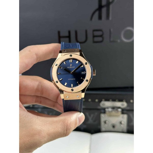 Hublot Classic Fusion King Gold Blue Dial Best Replica JJF 38mm