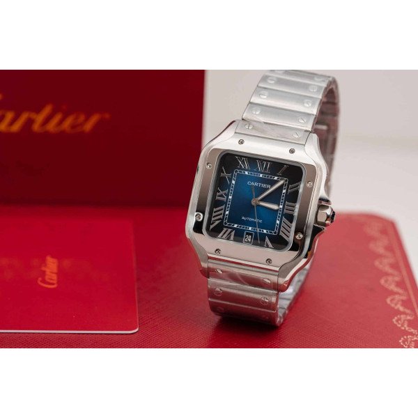 Cartier Santos Blue Dial Large Model Best Replica BVF 39.8mm