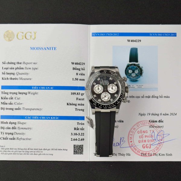 Rolex Daytona Black MOP Dial Moissanite Numerals Super Clone 40mm