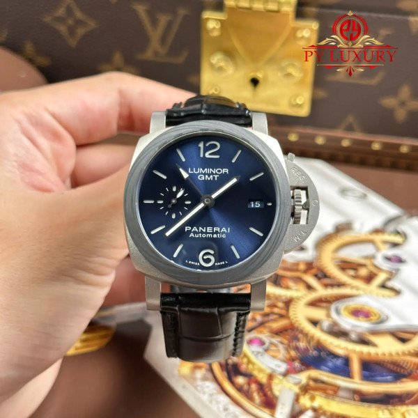 Panerai Luminor GMT PAM1279 Titanium Blue Dial Leather Strap 1:1 Best Replica 42mm