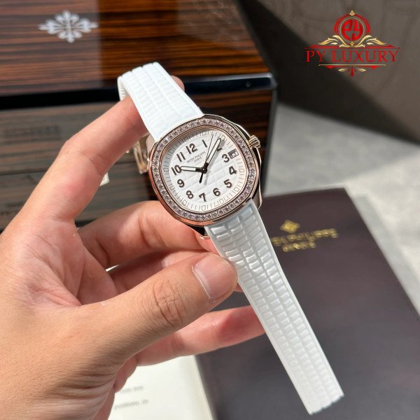 Patek Philippe Aquanaut Luce 5268/200R-001 Rose Gold White Dial Best Replica 38.8mm