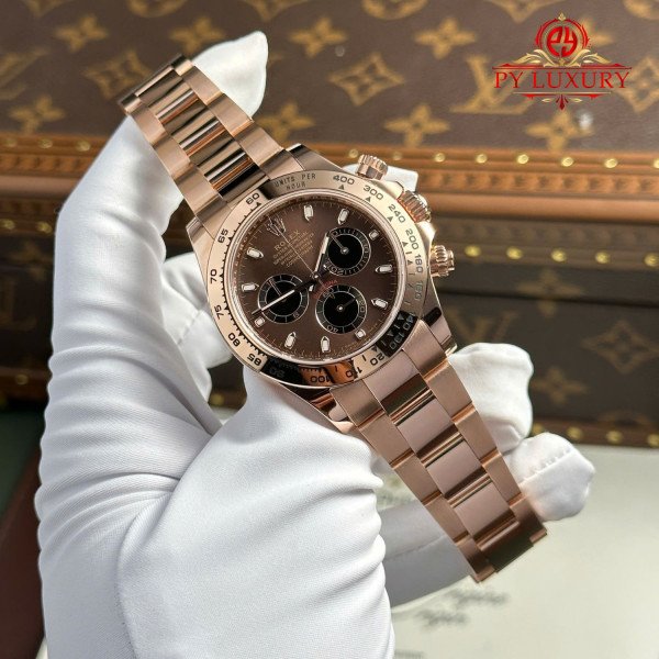 Rolex Daytona 116505 Chocolate Dial 18K Rose Gold Wrapped Oyster Bracelet 1:1 Super Clone 40mm
