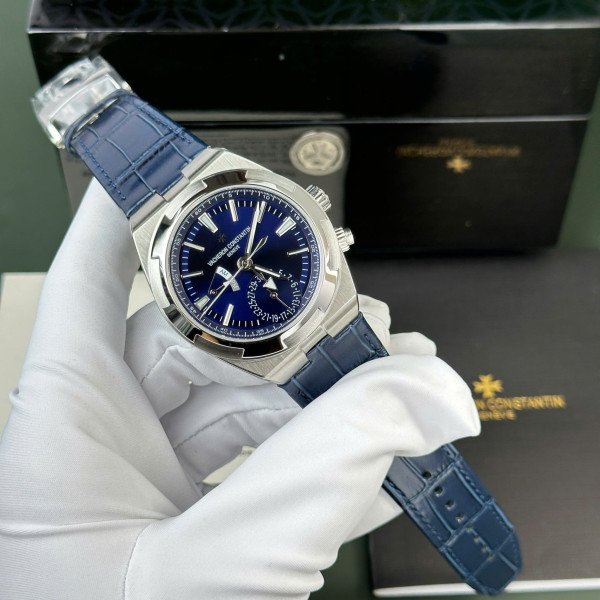 Vacheron Constantin Overseas Dual Time 7900V/110A-B334 Blue Dial Leather Strap Swiss Replica PZF 41mm