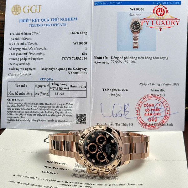Rolex Daytona 116505-0015 Black Diamond-set Dial 18K Rose Gold Wrapped Oyster Bracelet 1:1 Super Clone 40mm