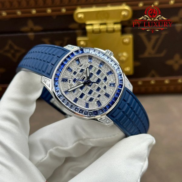 Patek Philippe Aquanaut Luce 5268/461G-001 Custom Blue Sapphire & Moissanite with ACE Movement 38.8mm
