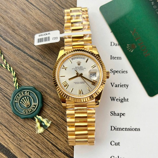 Rolex Day-Date 228238-0002 Silver Roman Index Dial 18K Gold Wrapped Best Replica V3 GMF 40mm