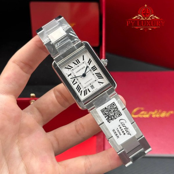 Cartier Tank Solo Extra-Large W5200028 Silver Dial Steel Bracelet Best Replica AF 31mm x 41mm