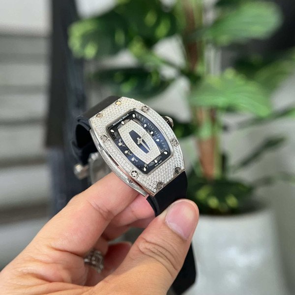 Richard Mille RM07-01 Full Diamond Black Lip Replica 45.32 x 32.3mm