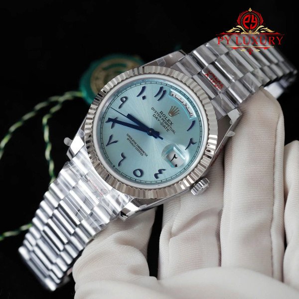 Rolex Day-Date 228236 Ice-blue Arabic Dial Gain Weight 184g Best Replica 40mm
