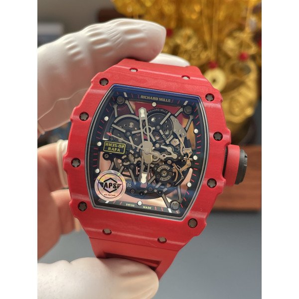 Richard Mille RM 35-02 Red Quartz TPT Rafael Nadal Super Clone Top Quality APS Factory 49.94mm x 44.5mm