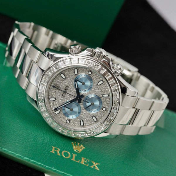 Rolex Daytona 116576TBR Custom Moissanite Bezel and Dial Oyster Bracelet 1:1 Best Replica 40mm