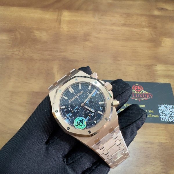 Audemars Piguet Royal Oak Chronograph 26240OR Rose Gold Blue Dial Replica 1:1 Super Clone 41mm