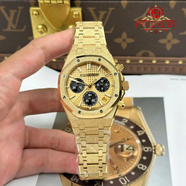 Audemars Piguet Royal Oak Chronograph 26240BA Frosted Yellow Gold Yellow Dial 1:1 Best Replica 41mm