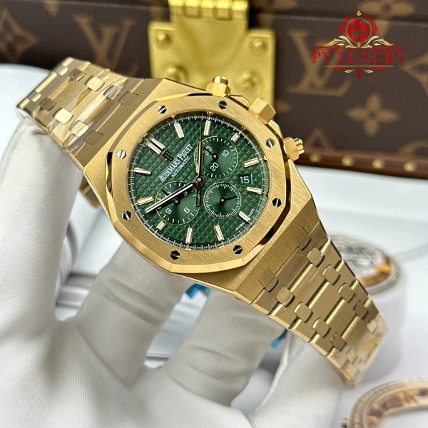 Audemars Piguet Royal Oak Chronograph 26331BA Yellow Gold Green Dial 1:1 Best Replica APSF 41mm
