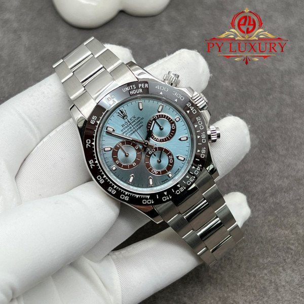 Rolex Daytona 116506 Ice Blue Dial 1:1 Custom Made CNC Real Platinum 950 Super Replica 40mm