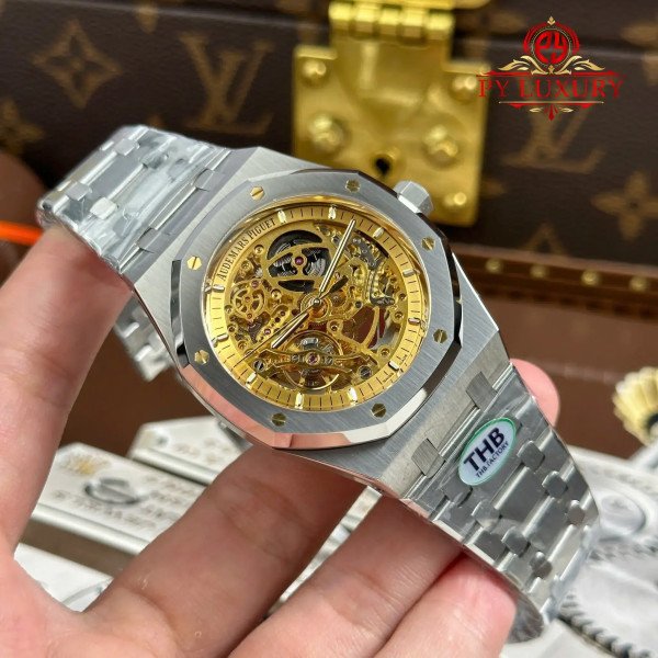 Audemars Piguet Royal Oak 15407ST Openworked Pink Gold Tone Dial 1:1 Best Replica THB 41mm