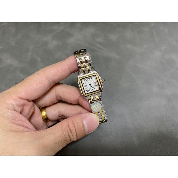Cartier Panthère de Cartier Small Model Two Tone Yellow Gold White Dial Best Replica BVF 22mm x 30mm