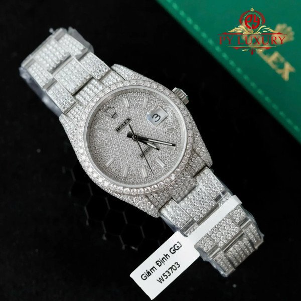 Rolex Datejust 41 Bust Down Iced Out Moisssanite Diamond Dial Best Replica 41mm