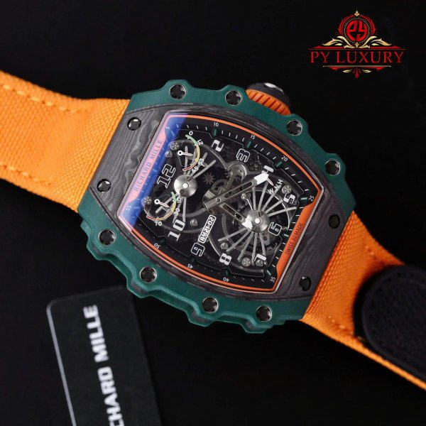 Richard Mille RM21-02 Tourbillon Aerodyne Green TPT Best Replica 42.68mm x 50.12mm