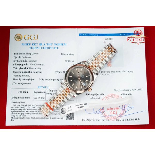 Rolex Datejust 126331 Two Tone 10K Rose Gold Wrapped Grey Dial Jubilee Bracelet Best Clone 41mm