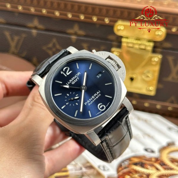 Panerai Luminor GMT PAM1279 Titanium Blue Dial Leather Strap 1:1 Best Replica 42mm
