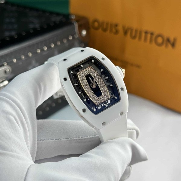 Richard Mille RM07-01 White Ceramic Black Lip Best Replica 45.32 x 32.3mm