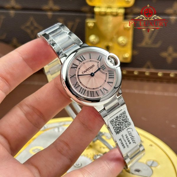 Cartier Ballon Bleu WSBB0033 Quartz Pink Dial Best Replica AF 33mm